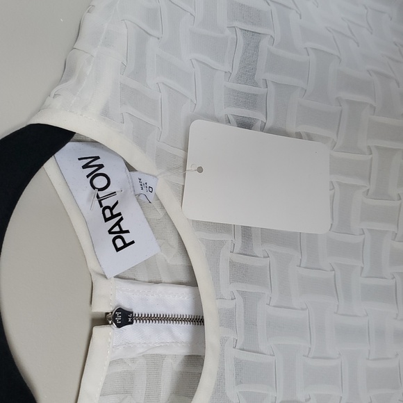 Sz 0 and 8 NWT $1595 Partow Boxy textured Semisheer top